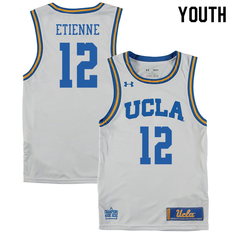 Youth #12 Mac Etienne UCLA Burins College Basketball Jerseys Sale-White